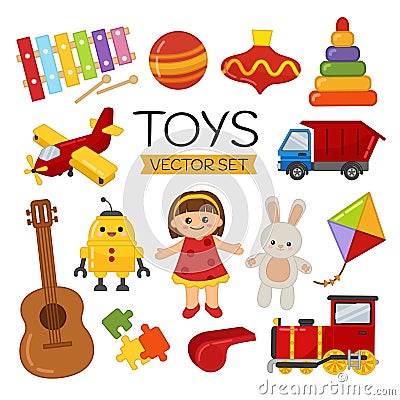 Vector set of cartoon toys. Vector Illustration