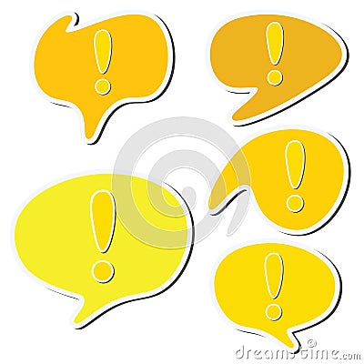 Yellow round sticker speech bubble Vector Illustration