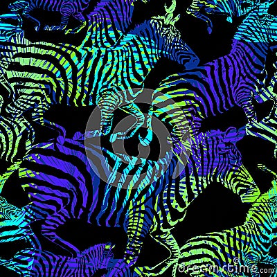 Print zebra tropic animal pattern in fashion styles. Vector Illustration