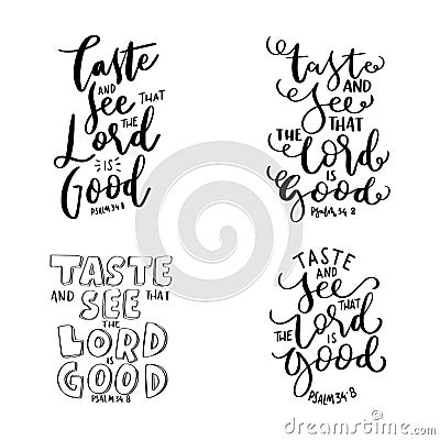 Printable Bible Lettering Quote On White Background Vector Illustration