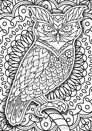 Printable coloring book page for adults Vector Illustration