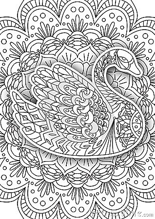 Printable coloring book page for adults Vector Illustration