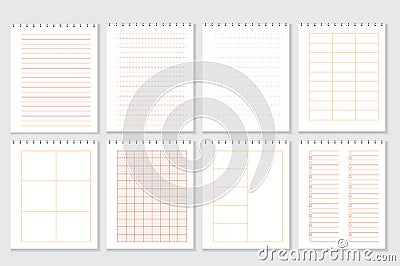 8 Printable Notebook Papers Bundle - KDP Interior Vector Illustration