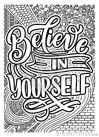 inspirational quote coloring pages for adults, motivational quotes coloring page Stock Photo