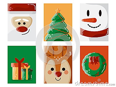 Printable tags of Christmas and Holidays. Vector Illustration