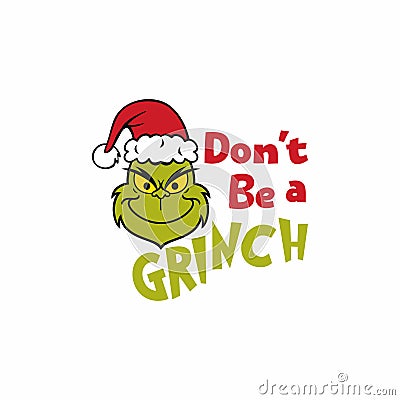 Merry Christmas Grinch T-shirt Clipart Vector Illustration