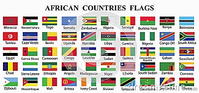 PrintAfrica countries flags collection Vector Illustration