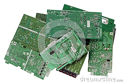 Printed-circuit boards are prepared for utilization Stock Photo