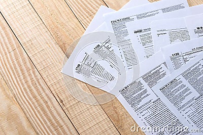 Printed form 1120 on paper Editorial Stock Photo