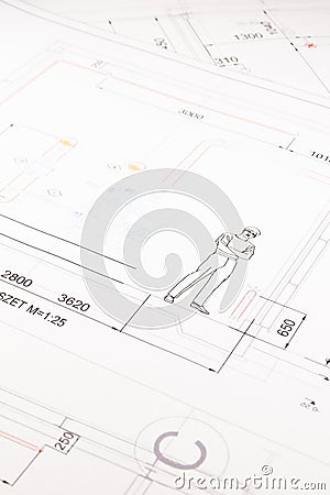 Printed technical drawing 7 Stock Photo