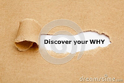 Discover Your Why Torn Paper Concept Stock Photo