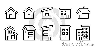 Home and three-story house icon set. vector illustration image. stock illustration Vector Illustration