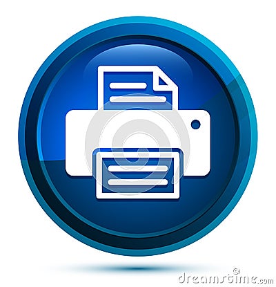 Printer icon elegant blue round button illustration Vector Illustration