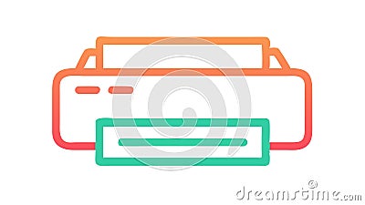 Printer icon graphic, document print output device, vector design Generative AI Vector Illustration