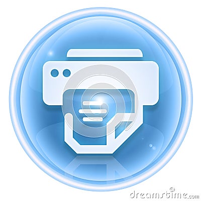 Printer icon ice Stock Photo