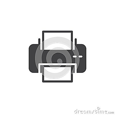 Printer icon vector, filled flat sign Vector Illustration