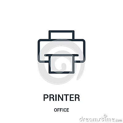 printer icon vector from office collection. Thin line printer outline icon vector illustration Vector Illustration