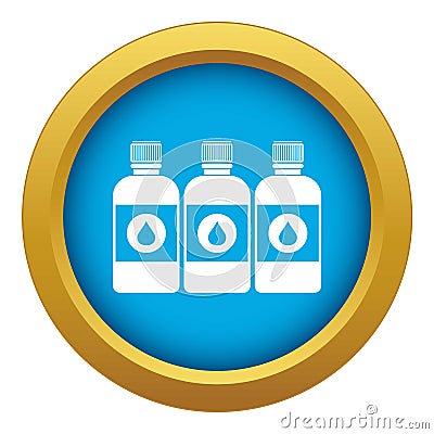 Printer ink bottles icon blue vector isolated Vector Illustration