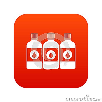 Printer ink bottles icon digital red Vector Illustration