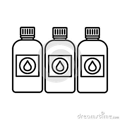 Printer ink bottles icon, outline style Vector Illustration