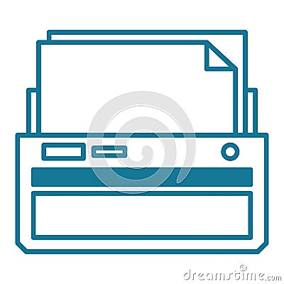 Printer linear illustration Vector Illustration