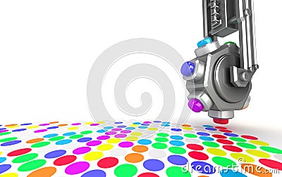 Printer make a picture closeup concept Stock Photo