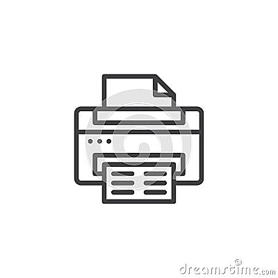 Printer outline icon Vector Illustration