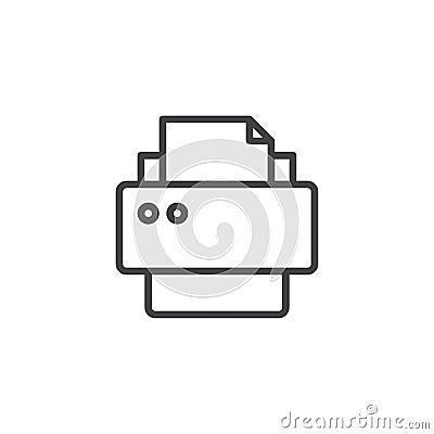 Printer outline icon Vector Illustration