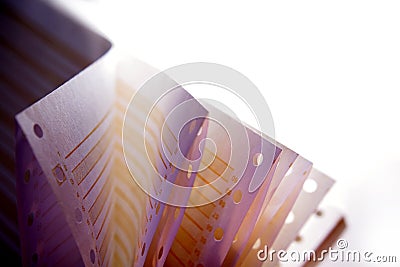 Printer paper curl closeup Stock Photo