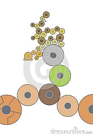 Printer rollers Cartoon Illustration