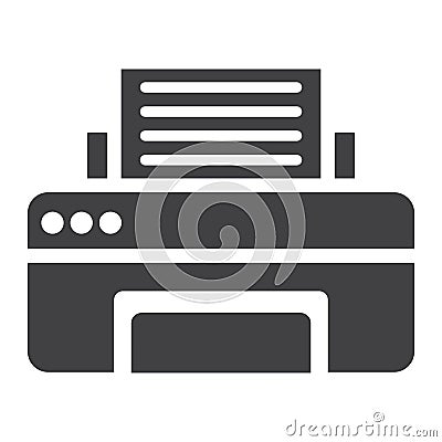 Printer solid icon, fax and office, vector Vector Illustration