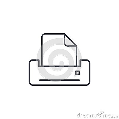 Printer thin line icon. Linear vector symbol Vector Illustration