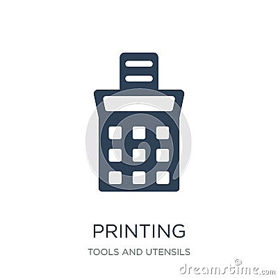 printing calculator icon in trendy design style. printing calculator icon isolated on white background. printing calculator vector Vector Illustration