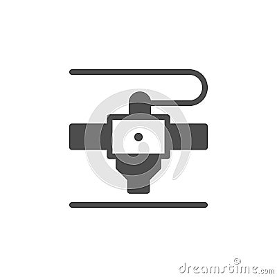 Printing cartridge and print equipment glyph icon Vector Illustration