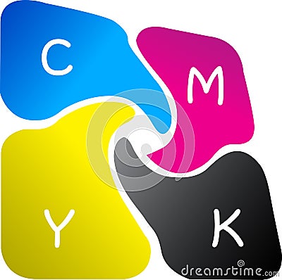 Printing colour logo Vector Illustration