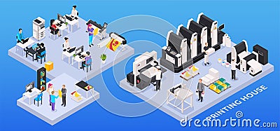 Printing House Composition Vector Illustration