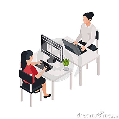 Printing House Office Vector Illustration