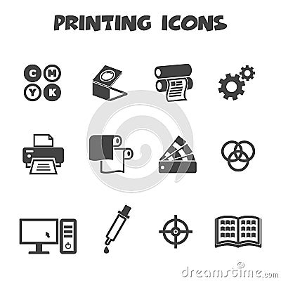 Printing icons Vector Illustration