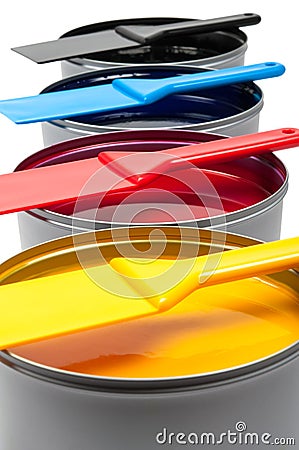 Printing inks on white background Stock Photo