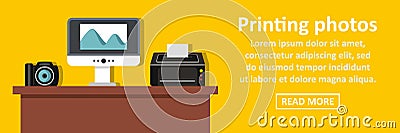 Printing photos banner horizontal concept Vector Illustration