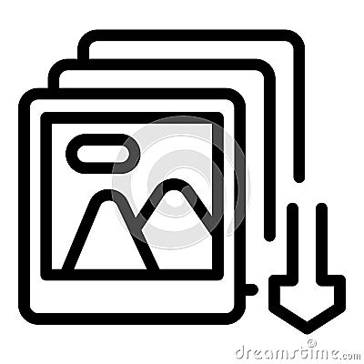 Printing photos process icon outline vector. Camera photography images Vector Illustration