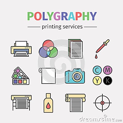 Printing polygraphy infographic Vector Illustration