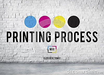 Printing Process CMYK Cyan Magenta Yellow Key Concept Stock Photo