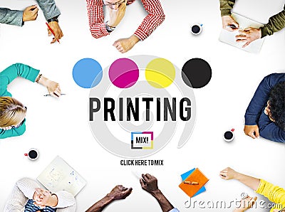 Printing Process Offset Ink Color Industry Media Concept Stock Photo