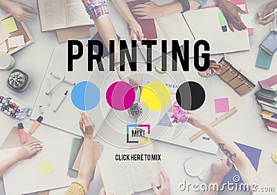 Printing Process Offset Ink Colour Industry Media Concept Stock Photo