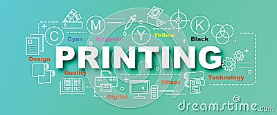 Printing vector trendy banner Vector Illustration