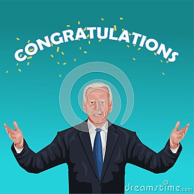 PrintJoe Biden Vector illustraton. presidential candidate for 2020 American Elections congratulation poster Vector Illustration