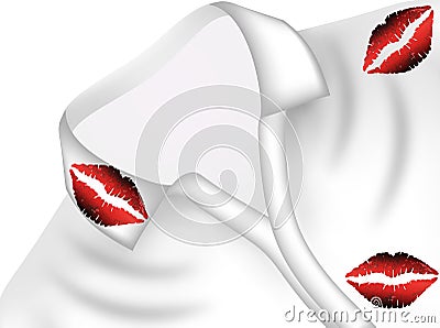 Prints of lipstick on his shirt Cartoon Illustration