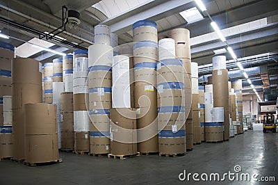 Printshop: paper warehouse Stock Photo