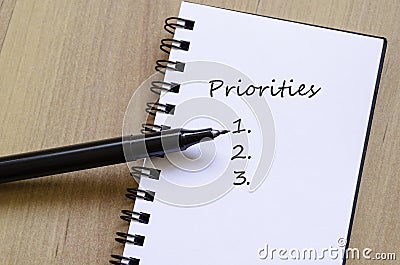 Priorities Concept Stock Photo